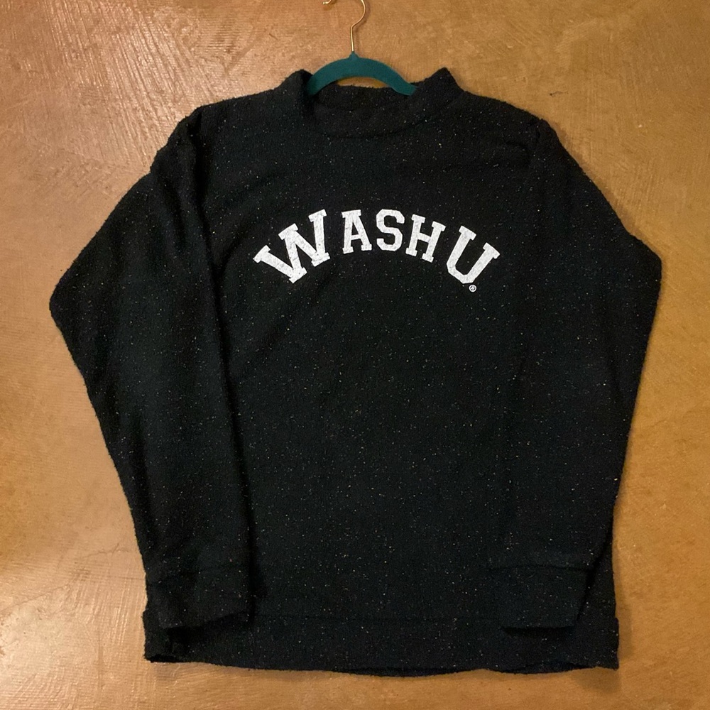 WashU Classic Black Crewneck Sweater